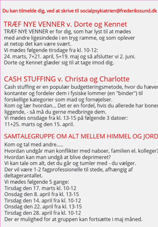 Recoveryskolens tilbud marts og april 2026 Recoveryskolens tilbud marts og april 2026