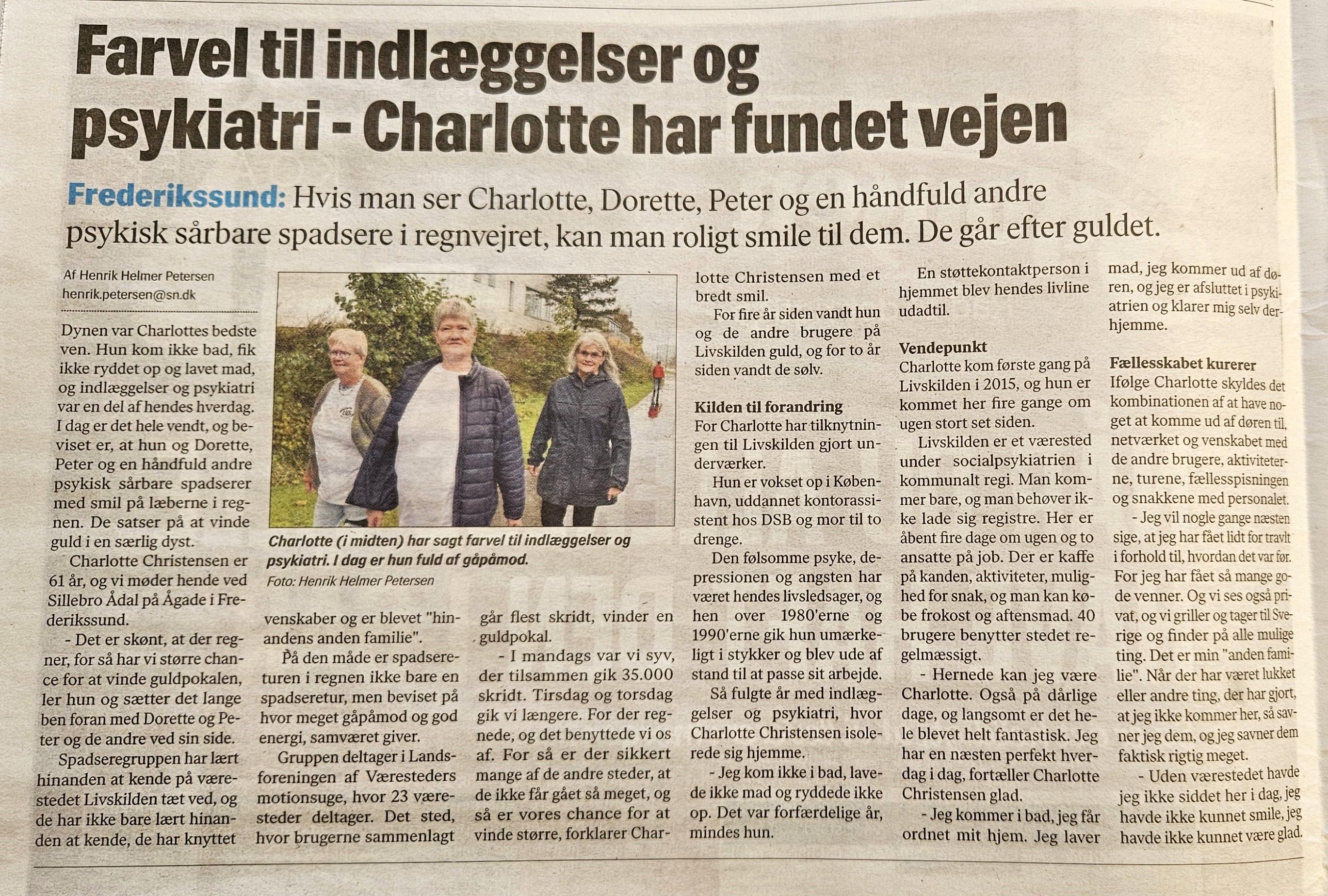 Avisartikel om bruger Charlotte